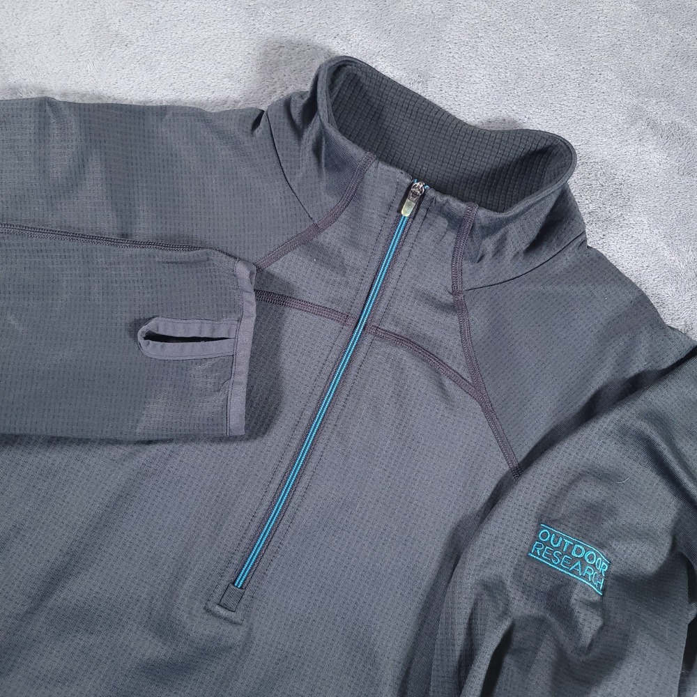 Outdoor Research Shirt Womens XL Gray Radiant LT Zip Top Quarter Zip Hiking Base